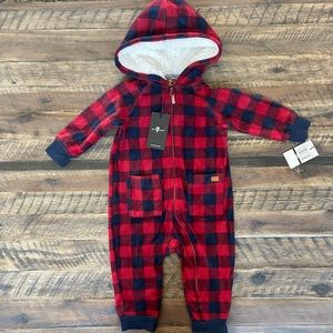 7 for All Mankind zip hooded one piece. Size 6-9 months